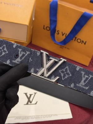 cheap quality Louis Vuitton Initiales Monogram Denim belt Model No. 858